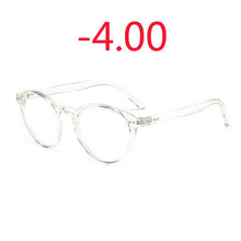 Load image into Gallery viewer, -1 -1.5 -2 -2.5 -3 -3.5 -4 Rivets Myopia Glasses with degree Women Men Short-sight Eyewear Black and Transparent Frame