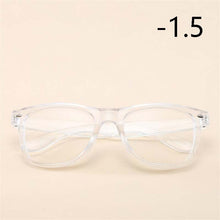 Load image into Gallery viewer, -1 -1.5 -2 -2.5 TO -6.0 Square Finished Nearsighted Glasses Women Men Transparent White Frames Short-sighted Eyeglasses Diopter