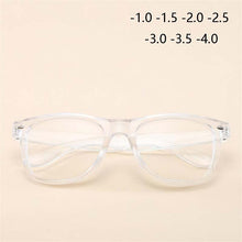 Load image into Gallery viewer, -1 -1.5 -2 -2.5 TO -6.0 Square Finished Nearsighted Glasses Women Men Transparent White Frames Short-sighted Eyeglasses Diopter