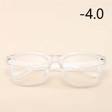Load image into Gallery viewer, -1 -1.5 -2 -2.5 TO -6.0 Square Finished Nearsighted Glasses Women Men Transparent White Frames Short-sighted Eyeglasses Diopter