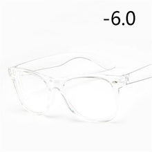 Load image into Gallery viewer, -1 -1.5 -2 -2.5 TO -6.0 Square Finished Nearsighted Glasses Women Men Transparent White Frames Short-sighted Eyeglasses Diopter