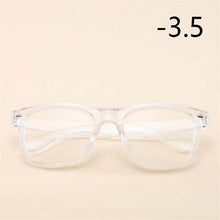 Load image into Gallery viewer, -1 -1.5 -2 -2.5 TO -6.0 Square Finished Nearsighted Glasses Women Men Transparent White Frames Short-sighted Eyeglasses Diopter