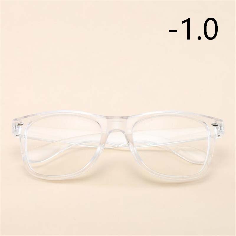 -1 -1.5 -2 -2.5 TO -6.0 Square Finished Nearsighted Glasses Women Men Transparent White Frames Short-sighted Eyeglasses Diopter