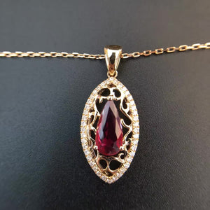 1.212ct+0.263ct 18K Gold Natural Ruby and Pendant Necklace Diamond inlaid 2016 Factory Direct New Arrival Fine Ruby-Jewelry