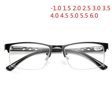 -1.5 -2 -2.5 -3 -3.5 -4 -6.0 Occhiali miopia finiti Donna Uomo Occhiali da vista retrò con montatura in metallo quadrata Studenti Occhiali da vista per unisex 