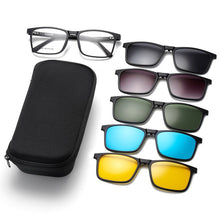 Load image into Gallery viewer, 1+5 Polarized Magnetic Sleeve Glasses Frame Male Ultralight Myopia Square Frame Female Optical Prescription Sunglasses 12147