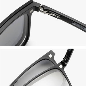 1+5 Polarized Magnetic Sleeve Glasses Frame Male Ultralight Myopia Square Frame Female Optical Prescription Sunglasses 12147