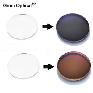 1.56 Photochromic Free Form Progressive Optical Multifocal Prescription Lenses Fast and Deep Color Change Performance