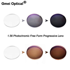 1.56 Photochromic Free Form Progressive Optical Multifocal Prescription Lenses Fast and Deep Color Change Performance