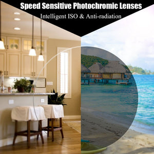 1.61 High Index Super Tough Coating Photochromic Grey Single Vision Prescription Lenses Anti-Radiation UV400 Color Change Fast