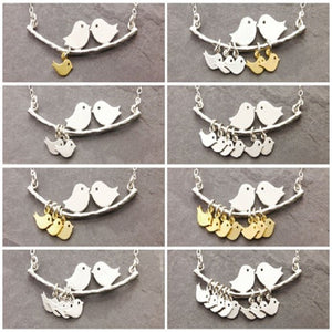 1-8 Kid and Mother Necklace Charm Women Jewelry Fashion Simple Birds Gold and Silver Birdie Love Bird Pendant Necklace