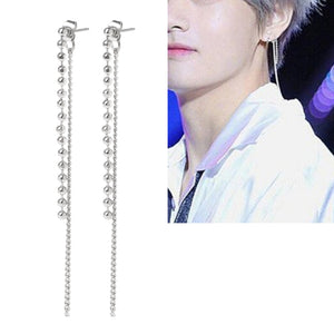 1 Pair BTS Earrings Bangtan Boys DNA LWomens Long Tassel Earring For Women Men Korean Pop