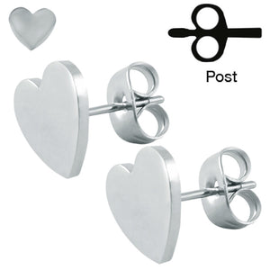 1 Pair New Arrival Ear Studs Romantic Love Heart Shape Stud Earrings High Polish Stud Piercing Earring Surgical Steel Jewelry