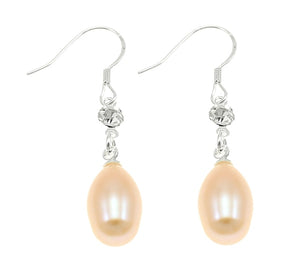 1 Pair Unique Wedding Women Bridal Mom Natural Real Pink Pearl Drop Earring Jewelry Natural Rhinestone Charm Earrings