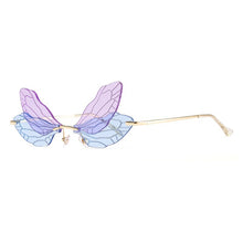 Load image into Gallery viewer, 1 pcs Rimless Dragonfly Wing Sunglasses Frameless Retro Female Designer Transparent Lens gift for women men 2023 Hot