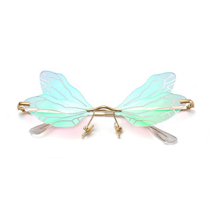 1 pcs Rimless Dragonfly Wing Sunglasses Frameless Retro Female Designer Transparent Lens gift for women men 2023 Hot