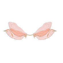 Load image into Gallery viewer, 1 pcs Rimless Dragonfly Wing Sunglasses Frameless Retro Female Designer Transparent Lens gift for women men 2023 Hot