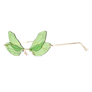 1 pcs Rimless Dragonfly Wing Sunglasses Frameless Retro Female Designer Transparent Lens gift for women men 2023 Hot