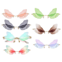 Load image into Gallery viewer, 1 pcs Rimless Dragonfly Wing Sunglasses Frameless Retro Female Designer Transparent Lens gift for women men 2023 Hot