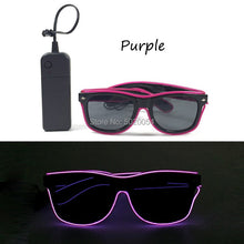 Load image into Gallery viewer, 10 Colors  EL Wire Neon LED Sunglasses Bar Party Dance DJ Bright Flashing Sun Glasses Men Light Up Eyewear
