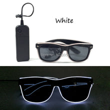 Load image into Gallery viewer, 10 Colors  EL Wire Neon LED Sunglasses Bar Party Dance DJ Bright Flashing Sun Glasses Men Light Up Eyewear