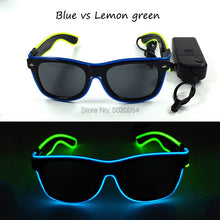 Load image into Gallery viewer, 10 Colors  EL Wire Neon LED Sunglasses Bar Party Dance DJ Bright Flashing Sun Glasses Men Light Up Eyewear