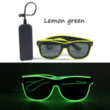 Load image into Gallery viewer, 10 Colors  EL Wire Neon LED Sunglasses Bar Party Dance DJ Bright Flashing Sun Glasses Men Light Up Eyewear