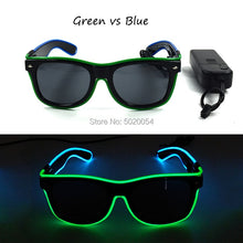 Load image into Gallery viewer, 10 Colors  EL Wire Neon LED Sunglasses Bar Party Dance DJ Bright Flashing Sun Glasses Men Light Up Eyewear