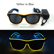 Load image into Gallery viewer, 10 Colors  EL Wire Neon LED Sunglasses Bar Party Dance DJ Bright Flashing Sun Glasses Men Light Up Eyewear