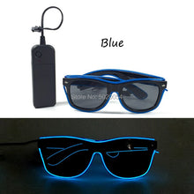 Load image into Gallery viewer, 10 Colors  EL Wire Neon LED Sunglasses Bar Party Dance DJ Bright Flashing Sun Glasses Men Light Up Eyewear