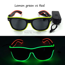 Load image into Gallery viewer, 10 Colors  EL Wire Neon LED Sunglasses Bar Party Dance DJ Bright Flashing Sun Glasses Men Light Up Eyewear