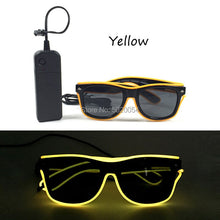 Load image into Gallery viewer, 10 Colors  EL Wire Neon LED Sunglasses Bar Party Dance DJ Bright Flashing Sun Glasses Men Light Up Eyewear