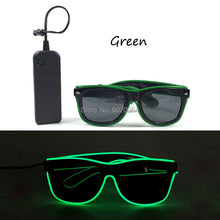 Load image into Gallery viewer, 10 Colors  EL Wire Neon LED Sunglasses Bar Party Dance DJ Bright Flashing Sun Glasses Men Light Up Eyewear