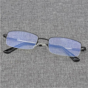-100 -150 -200 To -600 Half Frame Finished Myopia Glasses Ultralight Metal Square Men's Nearsighted Glasses Women Men