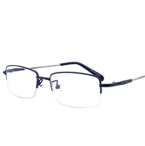 -100 -150 -200 To -600 Half Frame Finished Myopia Glasses Ultralight Metal Square Men's Nearsighted Glasses Women Men