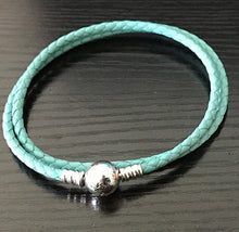 Load image into Gallery viewer, 100%925 Silver Fashion Couple Leather Double Ring 1:1 pan Bracelet (Multiple Color Selection) DIY Gift Jewelry Factory Outle