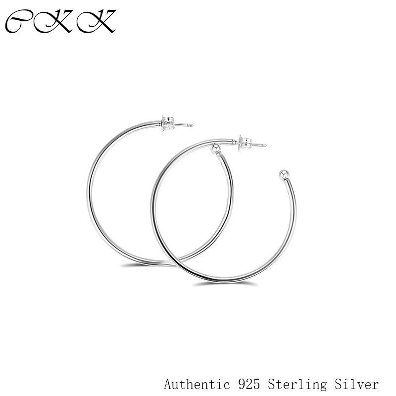 100% 925 Sterling Silver Hoops of Versatility Earrings Fine Jewelry Big Round Stud Earrings for Women Lady Gift PFE142