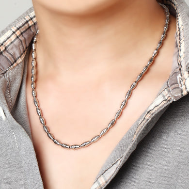 100% 925 Sterling Silver Necklace Charm Men'S Chain Silver Retro Fashion Jewelry 50 Cm