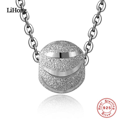 Collana in argento sterling 100% 925 con perline portafortuna, catena con ciondoli, gioielli di moda da donna 