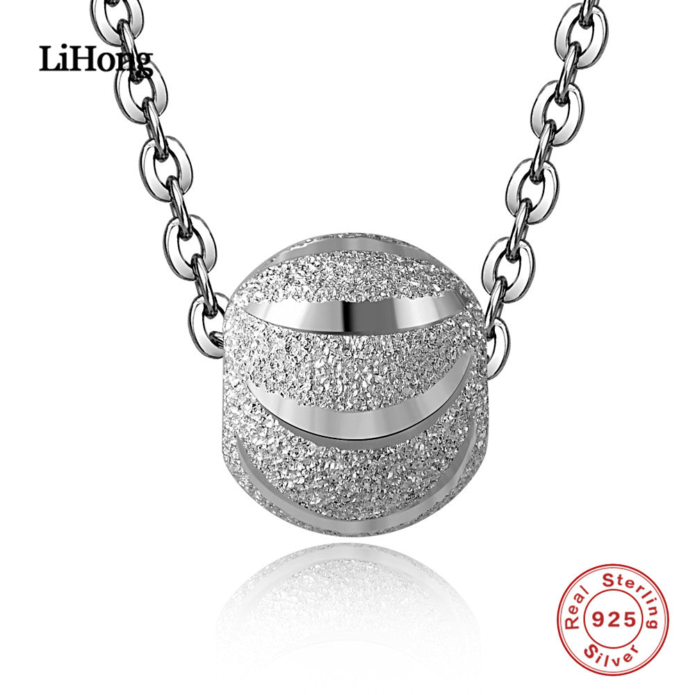Collana in argento sterling 100% 925 con perline portafortuna, catena con ciondoli, gioielli di moda da donna 