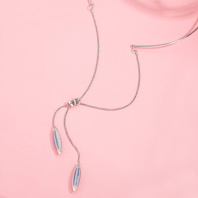 Collana e pendenti in argento sterling 100% 925 per gioielli da donna 2018 Collana lunga blu AAA CZ 