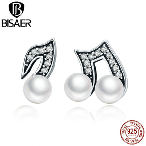 100% 925 Sterling Silver Tasteful Melody Music Note Small Korean Earrings for Women Fashion Stud Earrings Jewelry Earrings