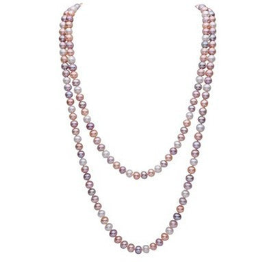 100% AAAA Natural Fresh water Pearl Long Necklace Sweater chain with 8-9mm Mix colour Pearls For Women Valentine' GIFT