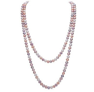 100% AAAA Natural Fresh water Pearl Long Necklace Sweater chain with 8-9mm Mix colour Pearls For Women Valentine' GIFT