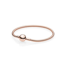 Load image into Gallery viewer, 100% Authentic 925 Silver Shine&amp;Rose Moments Smooth Charm Bracelet Fit Original Bracelets Bangle Snake chain pandora Jewelry