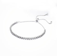 Carica l'immagine nel visualizzatore di Gallery, 100% Authentic 925 Sterling Silver Zircon Paving Adjustable Bracelet For Women Fit European pan Charm Bracelet DIY Jewelry