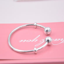 Load image into Gallery viewer, 100% Authentic 925 Sterling Silver open bangle charms bracelets with stoppers sleek Fit Original pan bracelets DIY jewelry