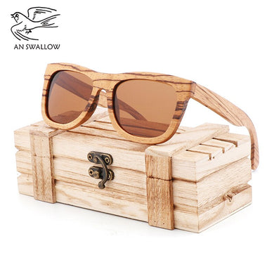 100% Genuine Zebra Wood Sunglasses Polarized Handmade Bamboo Men's Retro Sunglasses Tea Ms. Gafas Oculos De Sol Madera