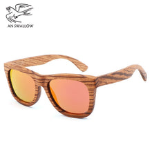 Load image into Gallery viewer, 100% Genuine Zebra Wood Sunglasses Polarized Handmade Bamboo Men&#39;s Retro Sunglasses Tea Ms. Gafas Oculos De Sol Madera