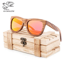 Load image into Gallery viewer, 100% Genuine Zebra Wood Sunglasses Polarized Handmade Bamboo Men&#39;s Retro Sunglasses Tea Ms. Gafas Oculos De Sol Madera